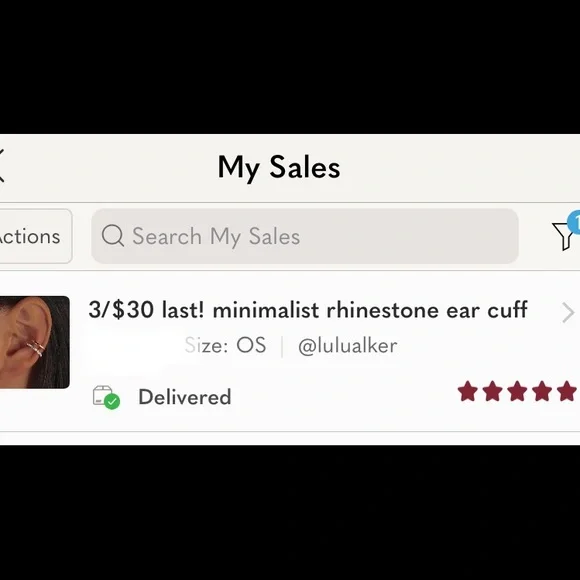 last! minimalist rhinestone ear cuff huggies - Picture 2 of 8